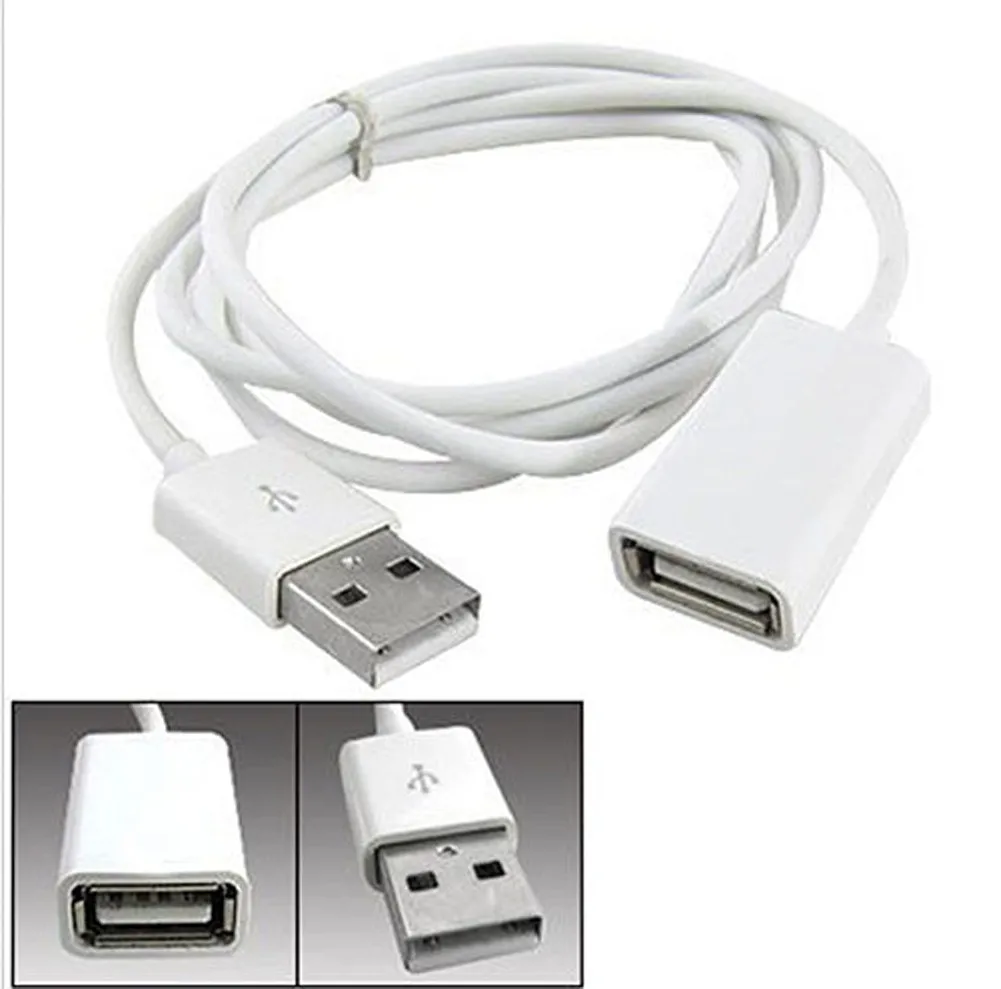 1M White USB 2.0 Male to Female Charging Cable Extension Adapter USB