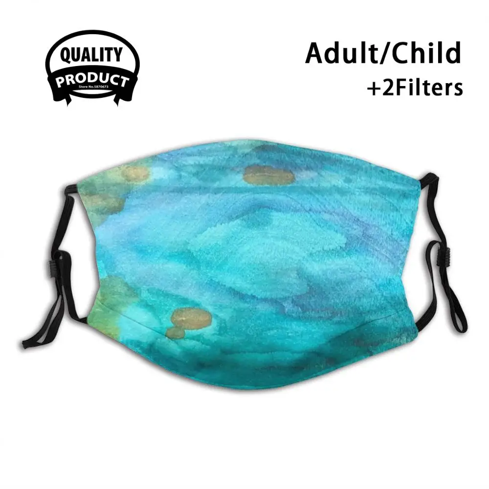 

Wave Reusable Mouth Mask Filter Cool Kawaii Funny Custom Design Masks Ink Wood Water Surf Wave Ocean Textured Tree