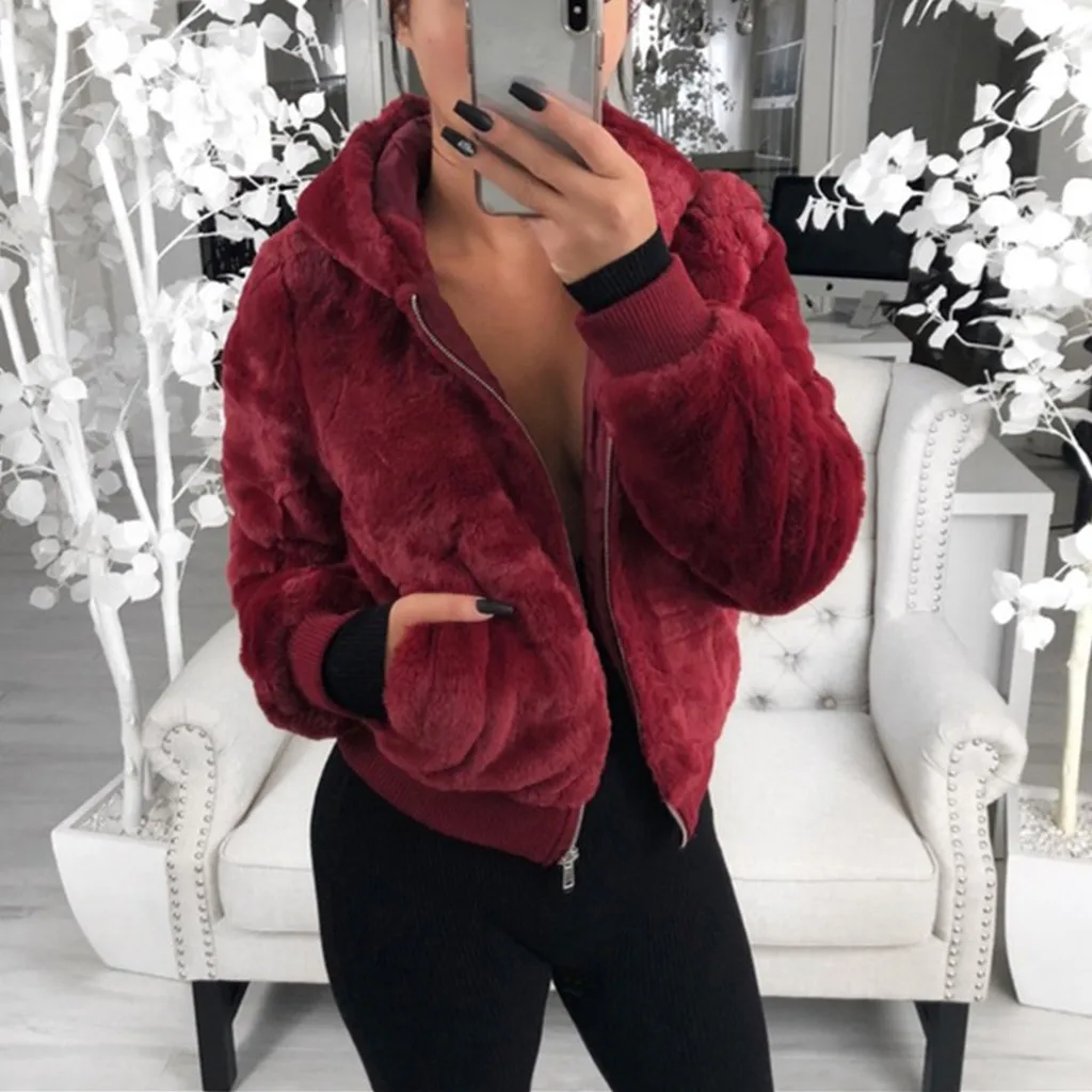 

Feitong Winter Warm Fluffy Faux Fur Coats Jackets Women Furry Fake Fur Jacket Turn Down Collar Overcoat Feminino Fur Coat