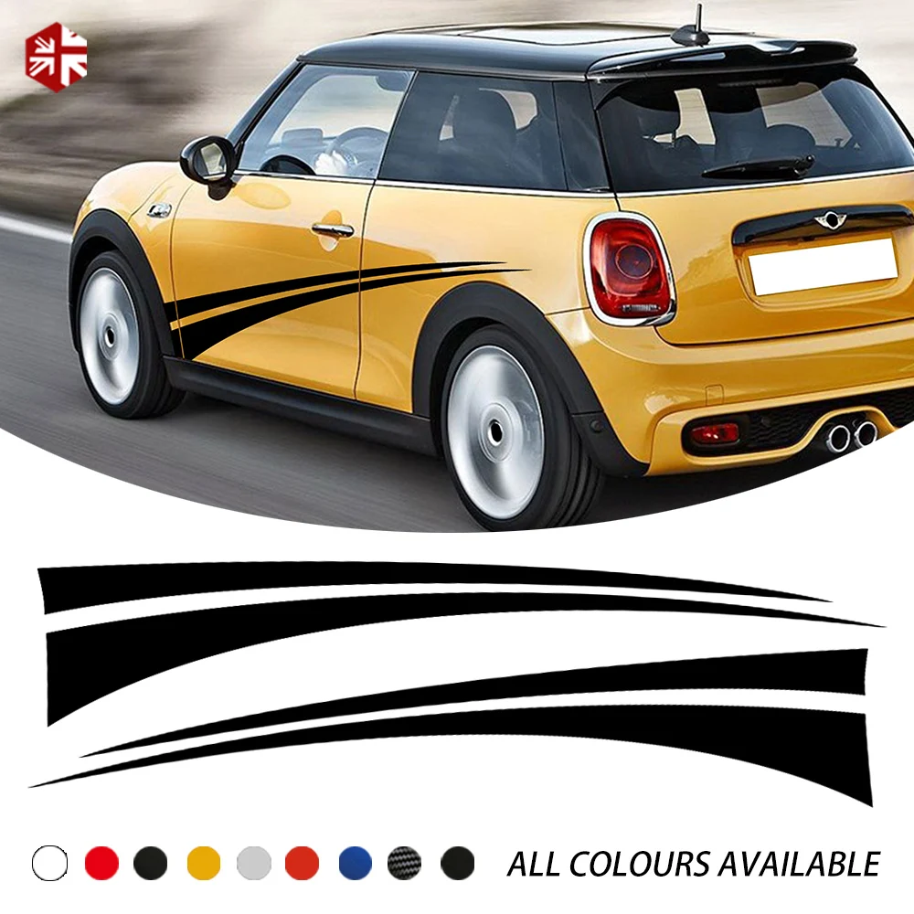 2X Creative Vinyl Car Styling Door Side Stripes Sticker Graphics Body Decal For MINI Cooper S F56 2014-On One JCW Accessories