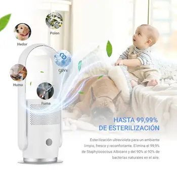 

Left Right Shake Head Bladeless Fan Desk Type Remote Control Electric Fan 110V-220V UV Sterilization Air Purification Fan