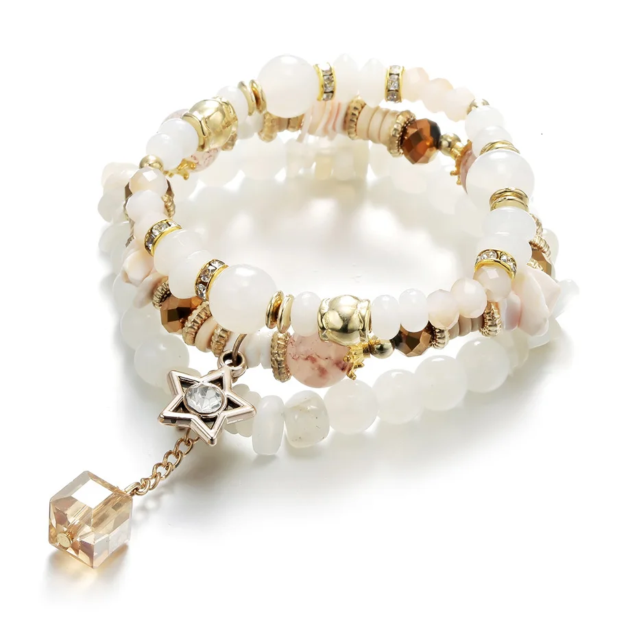 RAVIMOUR 3 шт./компл. колье bracciali Donna натуральный камень кристалл звезда браслеты и ювелирные женские браслеты богемный браслет ручной работы