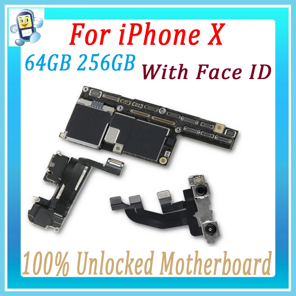 

Original Motherboard For iPhone X 10 Unlocked Mainboard With / Without Face ID Logic Board ,NO iCloud free shipping