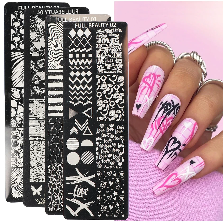 Stz Nail Art Stamping Nail Stamp Plates Graffiti Letters Flowers