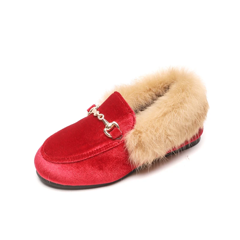 Tanie CMSOLO chłopcy dziewczęta aksamitne mokasyny najlepiej sprzedają nowe 2018 zimowe ciepłe dziecięce futrzane buty rozmiar 21 35 płaskie (wybierz w zależności od długości stopy)