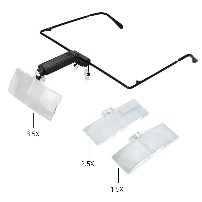 1.5x 2.5x 3.5x led lupa óculos lupa para lash extensão