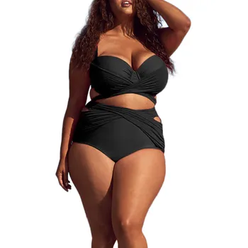 

bikinis 2019 mujer Women s Bathing Suits Top Ruffled With High Waisted Bottom Bikini Set separate female swimsuit swimming suit