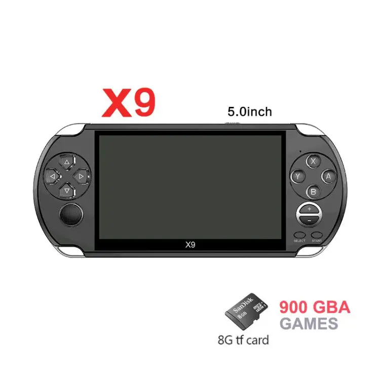5.0 inch with card 1 Данные лягушка 4,3/5 дюймов двойной рокер портативная игровая консоль поддержка ТВ выход X12 Ретро портативная игровая консоль - Цвет: 5.0 inch with card 1