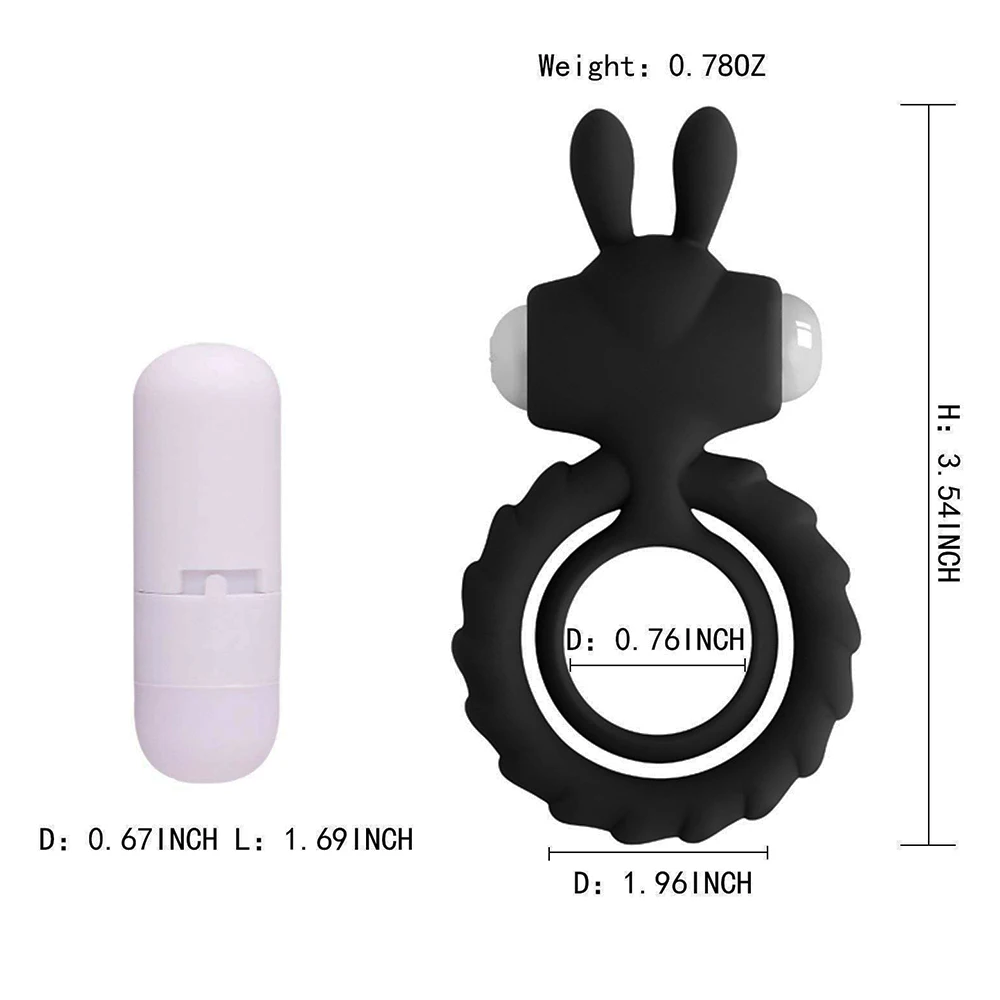 Двойные кольца Кролик уши дизайн Вибрационный массажер персональный уход стимулятор задержки массажные кольца инструменты