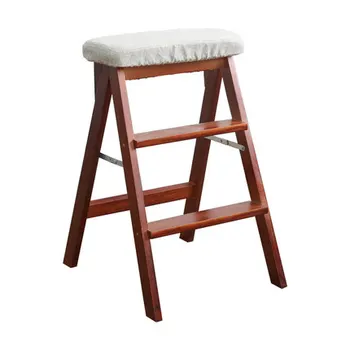 

Step Stool Folding Kitchen Bench Multi-function Bench Home Solid Wood Creative High Bench Indoor Ladder Chair Bar Stool