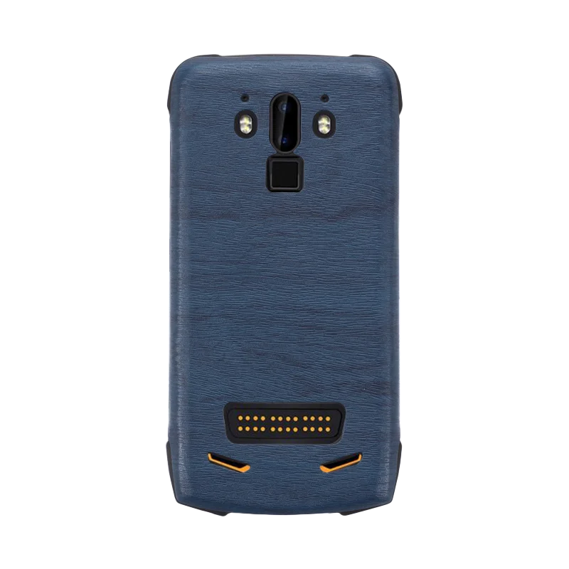 Деревянный зернистый чехол для телефона из искусственной кожи Для Doogee S90 Мягкий Силиконовый Чехол Для Doogee S90 защитный чехол - Цвет: Blue