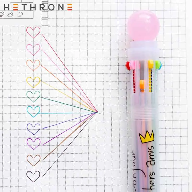 Hethrone милые конфеты мощность 10 цветов короткая и толстая шариковая ручка школьные офисные принадлежности подарок канцелярские принадлежности Papelaria Escolar многоцветный