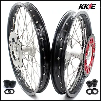 

KKE 21/19 Motocycle Casting Wheels Rims Set For Honda CR125R 1998-1999 CR250R 1997-1999 Silver Brake Discs 240mm