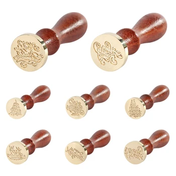 

Wood DIY Seal Stamp Handmade Retro Wax Scrapbooking Happy Birthday Paint Mental Photo Seal for DIY Envelope Wedding