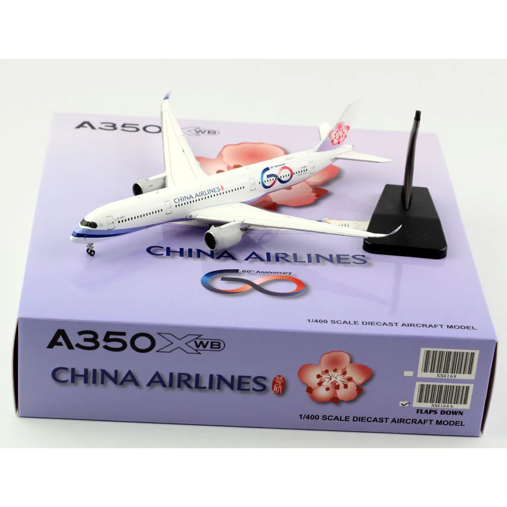 

1:400 Alloy Collectible Plane Gift JC Wings XX4168A China Airlines Airbus A350-900XWB Diecast Aircraft Model B-18917 Flaps Down