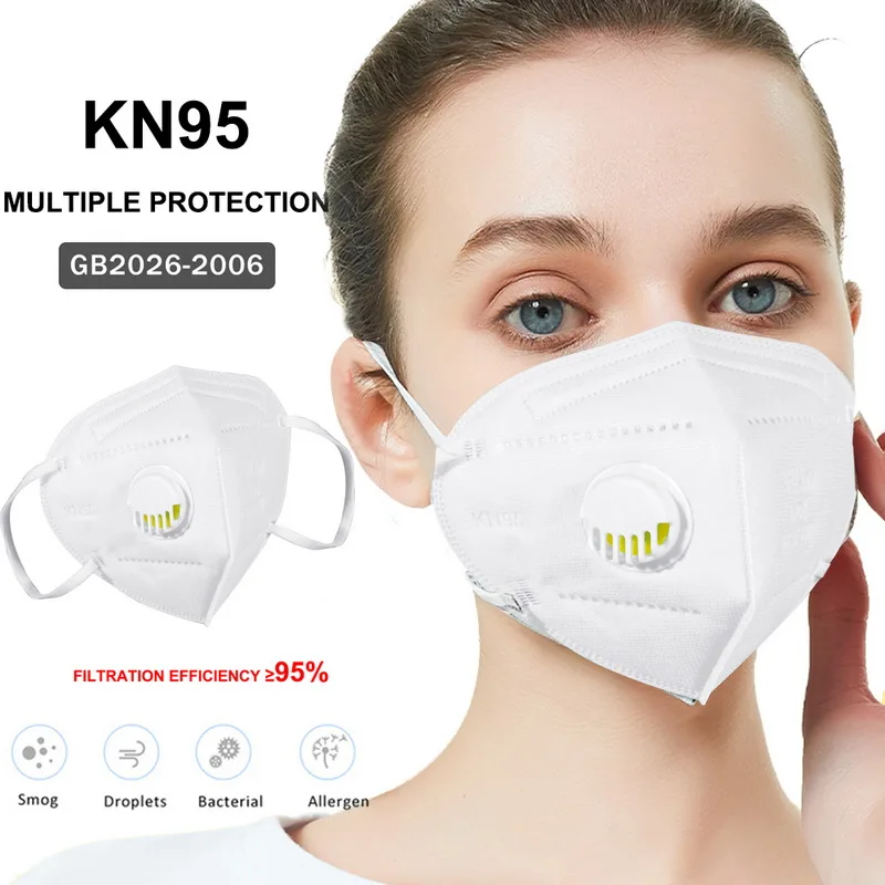 

KN95 Mask Anti Dust Disposable Protective Masks Mouth Face Mask N95 FFP2 Level 99.9% Filtration Mouth Cover Dust Masks Fast Ship