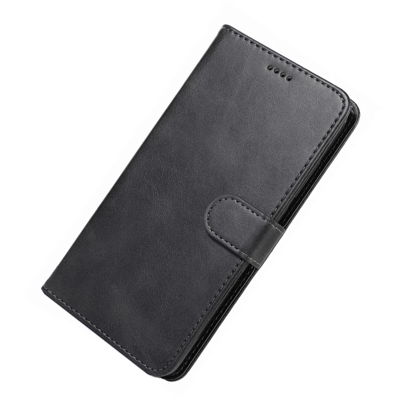Чехол s для Xiaomi Redmi Note 7 Pro, чехол, Роскошный кошелек, подставка, магнит, флип, простые кожаные сумки на Xiomi Redmi note 7 pro, чехол - Цвет: Black