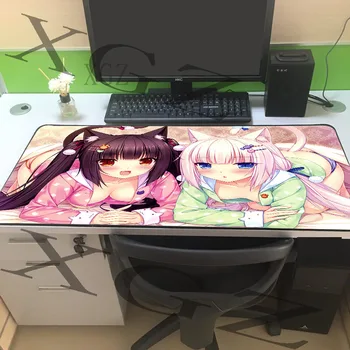 

XGZ Hot Hatsune Miku Gaming Lock-Edge Mouse Pad for CSGO DOTA2 Game Player Keyboard Table Mat Large Cartoon Anime Rubber