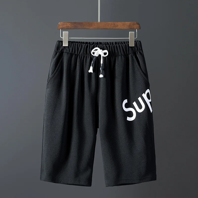 Спортивные шорты с буквенным принтом, мужские брюки из пяти частей, свободные повседневные штаны, прямые шорты bf, тонкие летние хлопковые дышащие