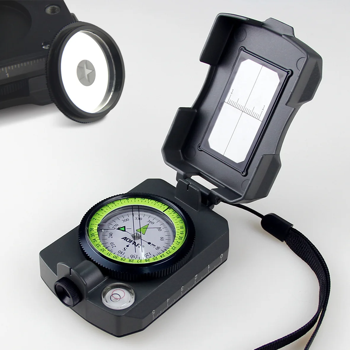 

Outdoor Camping Military Metal Compass Whistle Life Mirror Multifunctional Fluorescent Watch Compass
