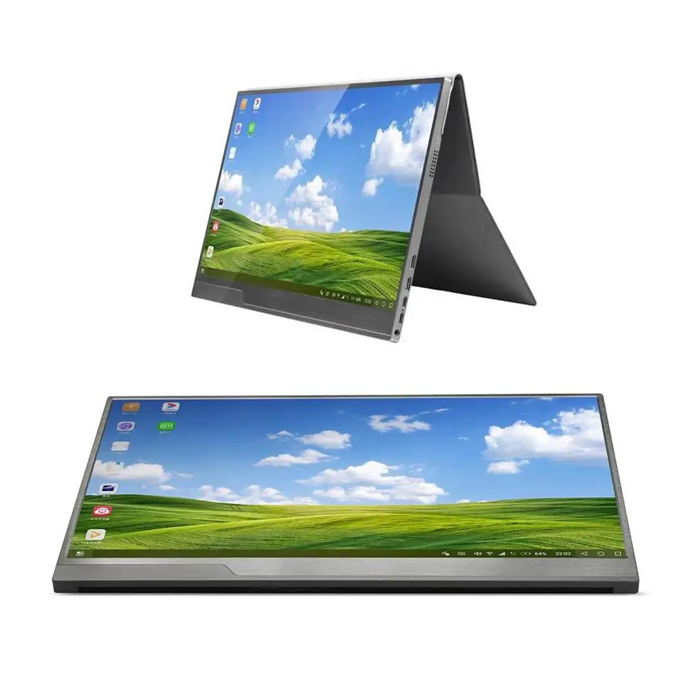

15.6in Larger Screen Trackpad Thin Laptop-Style Dock Portable LCD HD Display Monitor for Type C USB HDMI Laptop Phone Game