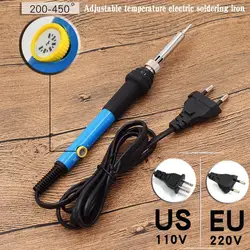 Fer à souder électrique à température réglable en alliage 110V 220V, stylo de soudage outil de réparation prise US ue 