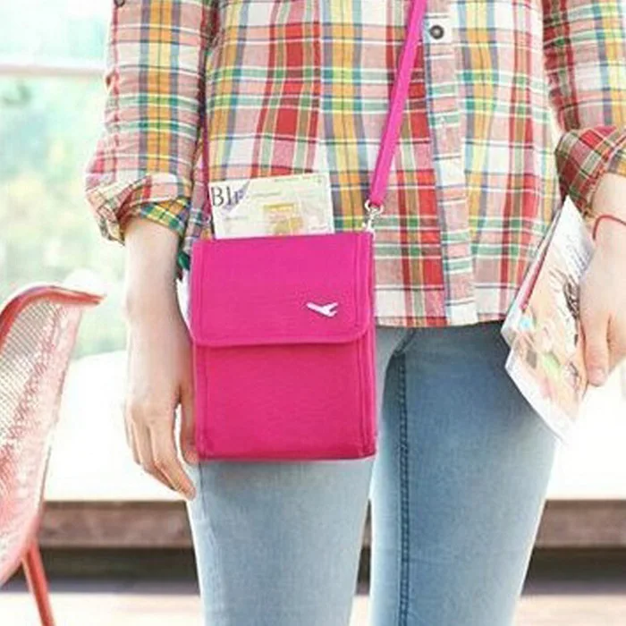 

Korean-style Full Travel Mini Multi-functional Shoulder Bag Wallet Ticket Package Flight Ticket Passport Document Package Wholes
