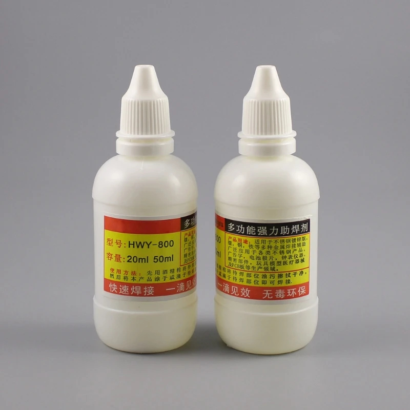 20ml 50ml Powerful Rosin Soldering Agent No-clean Flux Stainless Steel White Plate Iron 18650 Battery Welding Water Liquid Flux copper welding rod