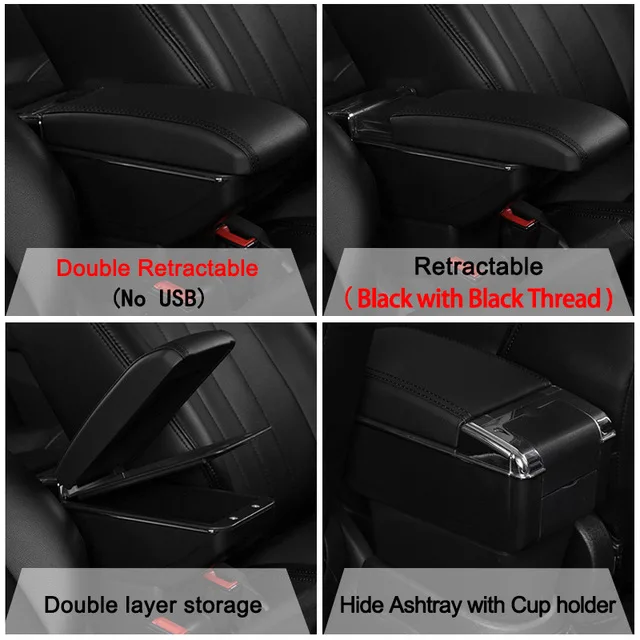 Scatola portaoggetti per auto USB regolabile con portabicchieri scatola universa