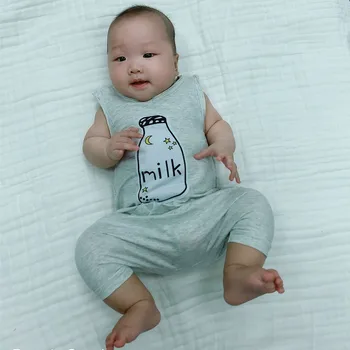 

COSPOT Baby Boys Girls Summer Rompers Kids Newborn Striped Pajamas Toddler Cute Milk Print Cotton Jumpsuit 2019 New Arrival 25