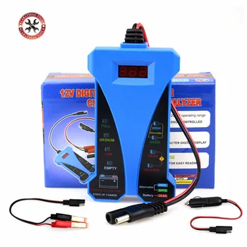 

12V Digital Battery Alternator Tester Charging System Analyzer 8 LED Lights Display Auto Car Diagnostic Tool for Car Motorcycle