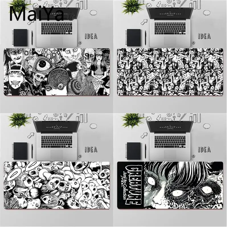 Майя высшее качество Junji Ito тройники ужасы на заказ игровой коврик для мыши