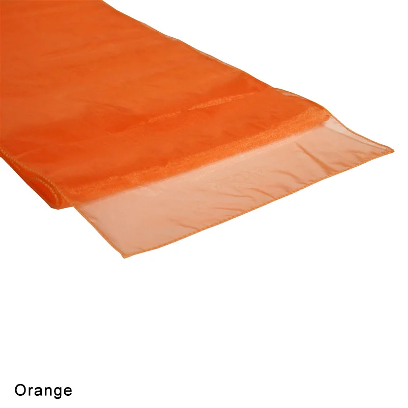 Orange Простые Красочные Новые многофункциональные скатерти из органзы, свадебные вечерние украшения для дома, декор для стола с флагом, чистый декор для стола - Цвет: Orange