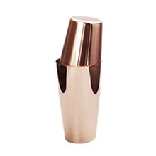 Durable Bartender Professional Bar Boston Copper Plating Stainless Steel Light Weight Shaker Easy Clean