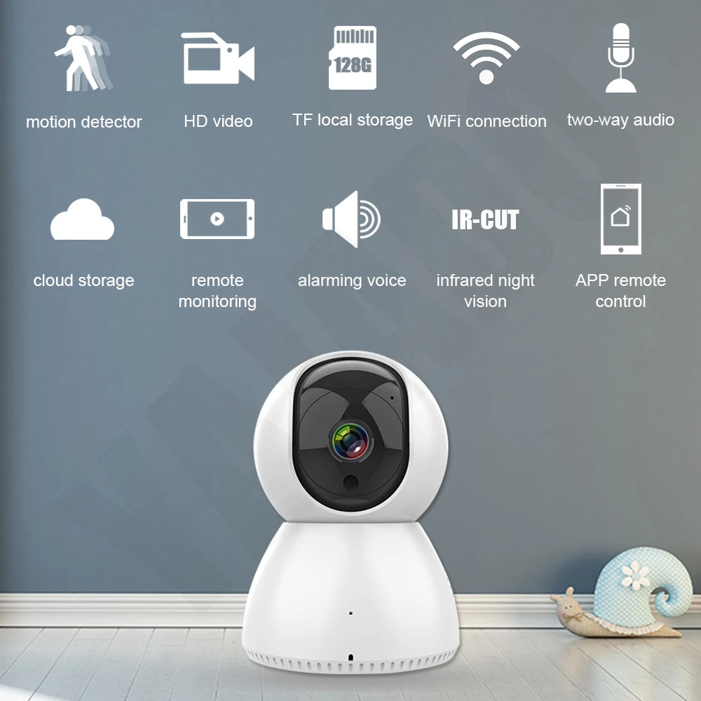 YAJADO Tuya Wi Fi домашняя камера детский монитор Интерком 720P & 1080P HD IP вращение функция