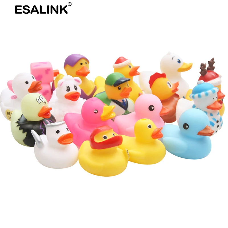 ESALINK20/10/5 шт. случайный маленький красочный резиновый поплавок пищалка звук утка