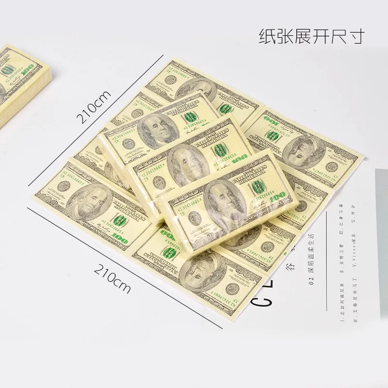 Доллар$100 банкноты карманные туалетные салфетки из шелковистой бумаги Шутка Подарок 4 июля вечерние казино