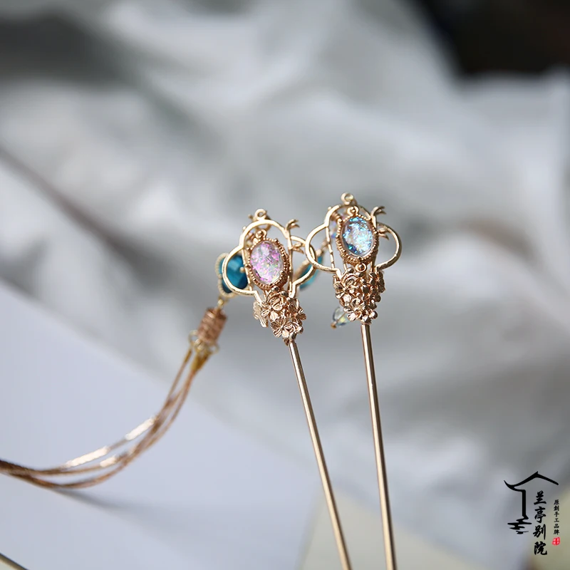 Liuying stick 2pcs 12 видов конструкций Si Zhui китайский день Святого Валентина специальная серия тематические аксессуары для волос ручной работы двойные праздничные волосы ювелирные изделия - Цвет: Liuying stick 2pcs