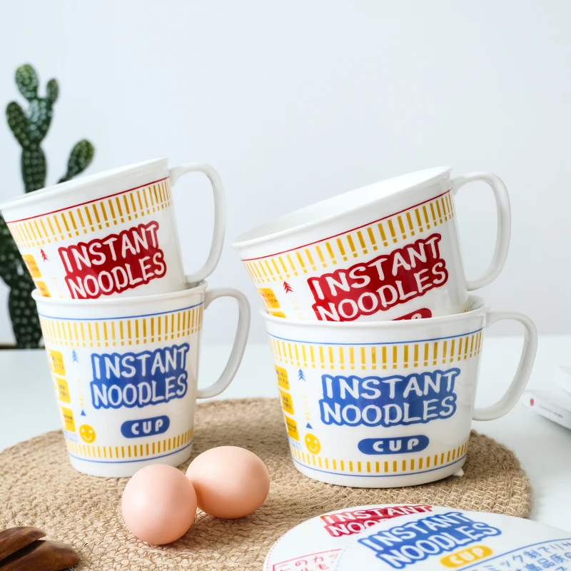 Ramen миска суп десерт керамические миски салат лапша для кухни с ручкой крышка