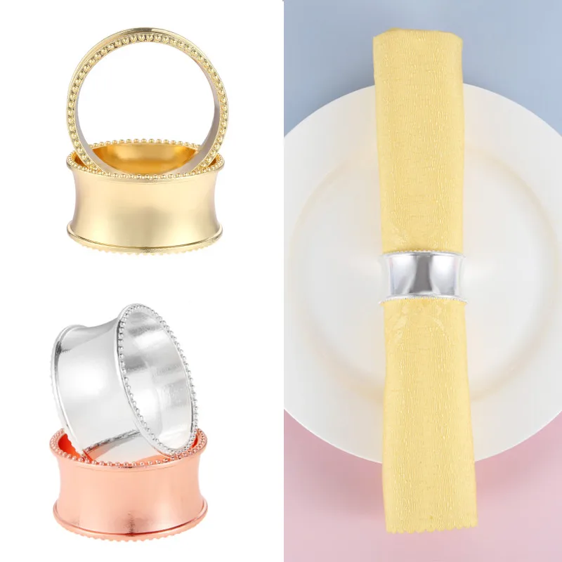 

12 шт. кольца для салфеток, круглая металлическая пряжка, золотистый/серебристый/розовое золото, в горошек, декор для стола, Свадебная вечеринка, подарок, домашний бар