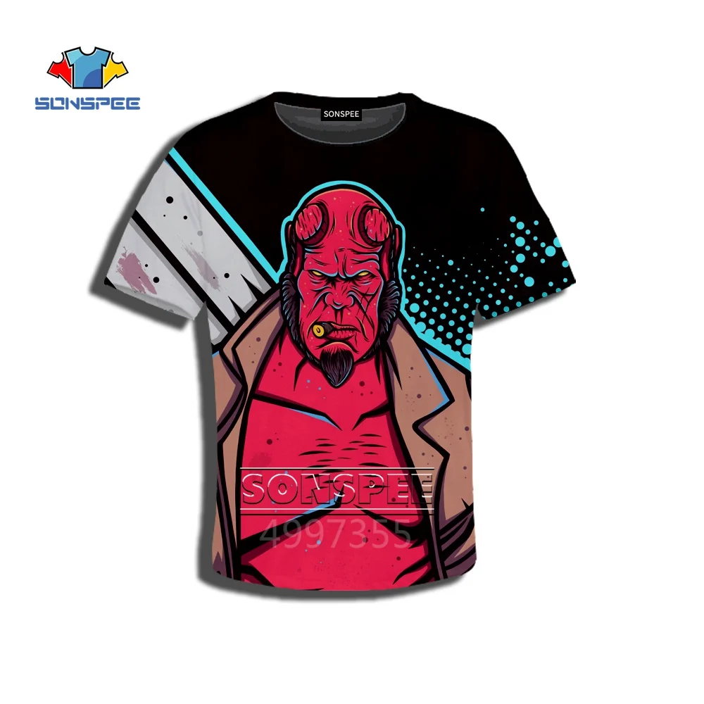 SONSPEE/забавная футболка с аниме «Hellboy» в стиле Харадзюку, толстовки, худи на застежке с 3D принтом для мальчиков и девочек, подростков, детская одежда в стиле хип-хоп, X306 - Цвет: 1