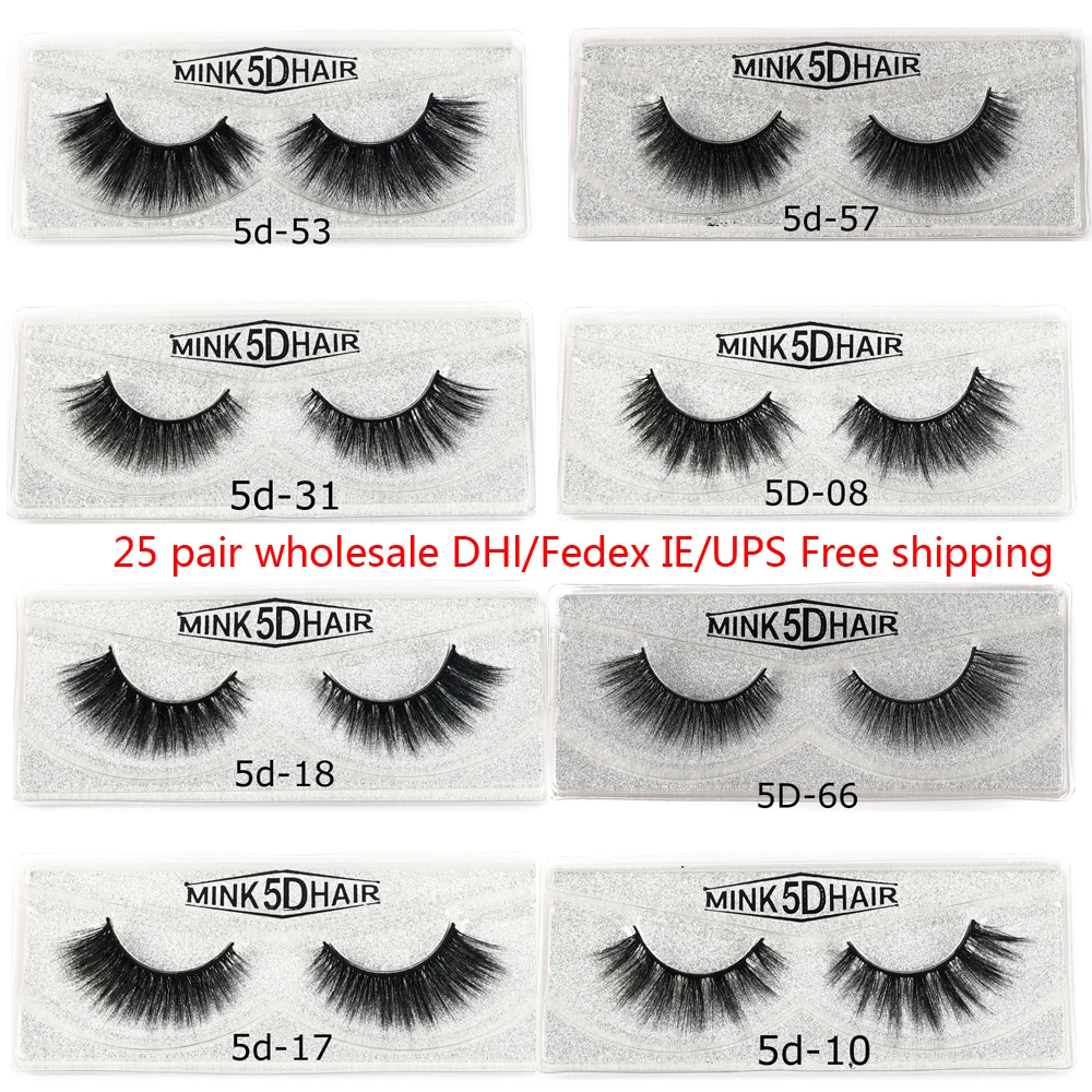 25mm Mink Eyelashes 25/50 pair Wholesale 3D Lashes packaging box Makeup Dramatic Long | Красота и здоровье