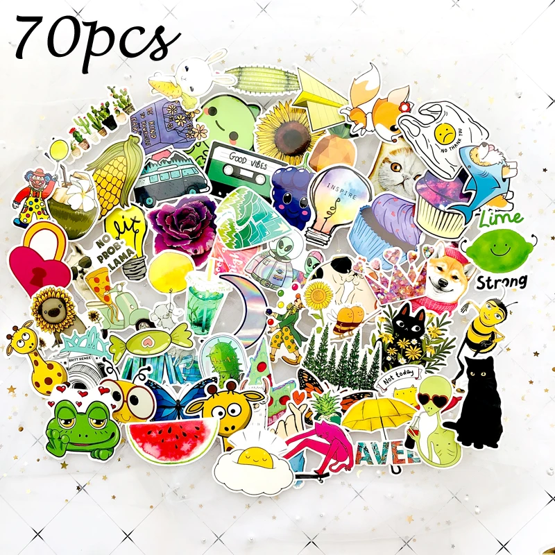 70pcs Розовый милый маленький свежий VSCO стикер s для багажа ноутбука Наклейка скейтборд наклейка s Moto велосипеда, автомобиля гитара стикер для холодильника - Цвет: 70pcs