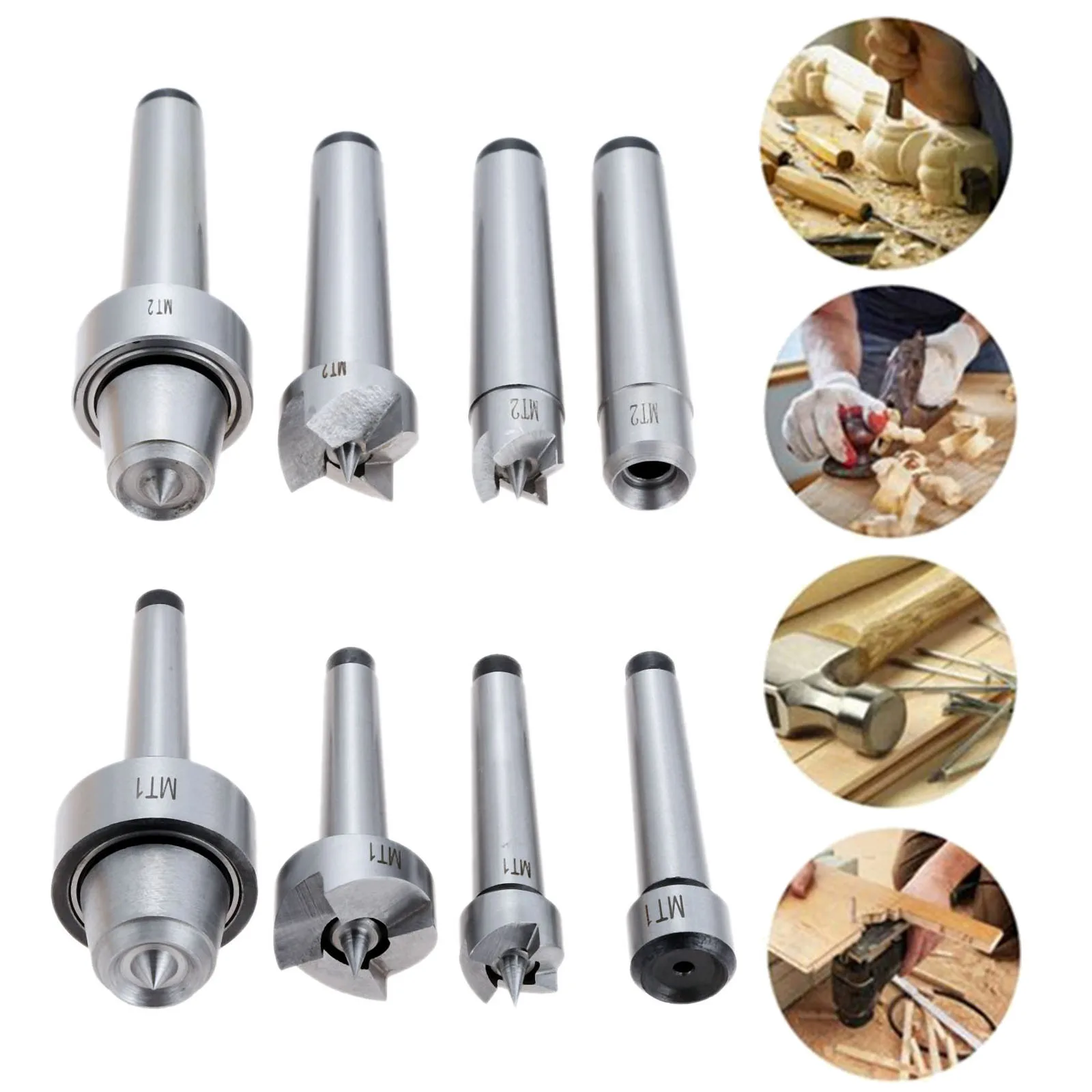 Dreld 4pcs Mt1 Mt2 Wood Lathe Live Center Set Mt2 Arbor For Wood