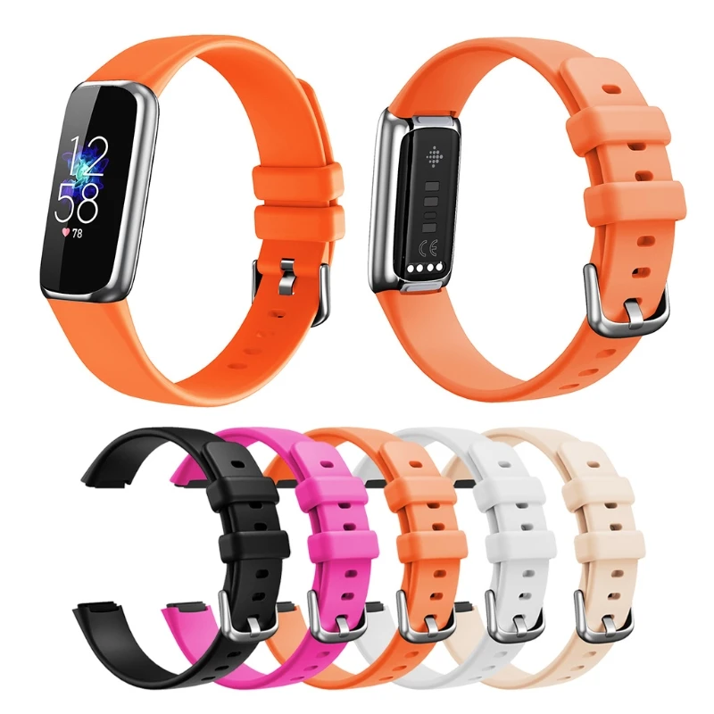 Силиконовый ремешок для Fitbit Luxe мягкий сменный модный однотонный спортивный