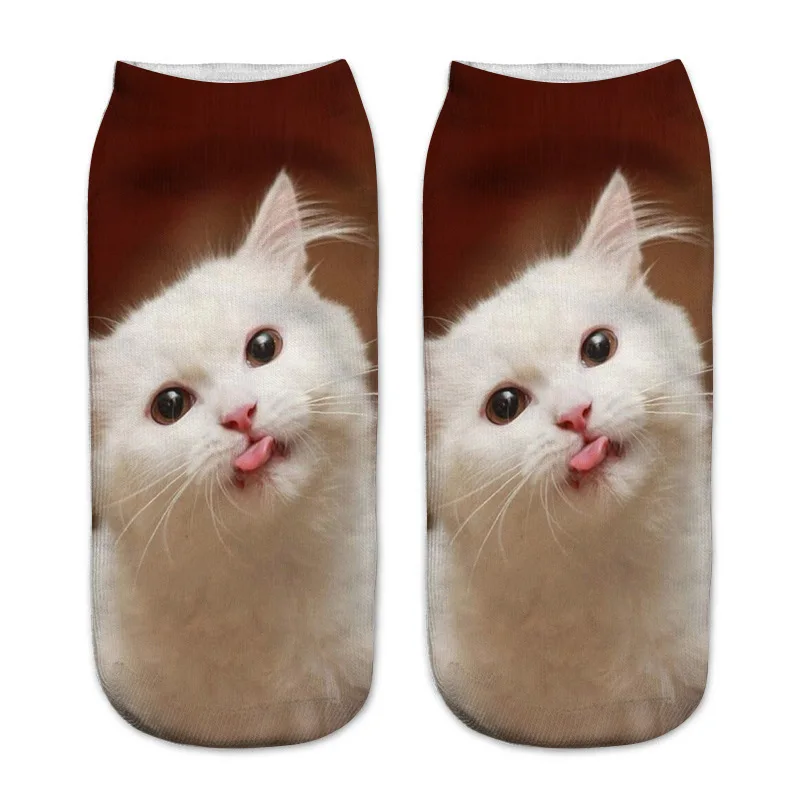 3D Трехмерная печать животных, котов, носки Забавные милые модные смешные носки Харадзюку, рисунок кота, различные выразительные носки