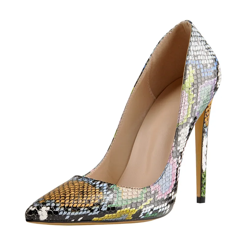 Onlymaker/женские туфли на высоком тонком каблуке-шпильке со змеиным принтом пикантные туфли-лодочки 12 см вечерние туфли брендовые свадебные туфли-лодочки; европейские размеры 46