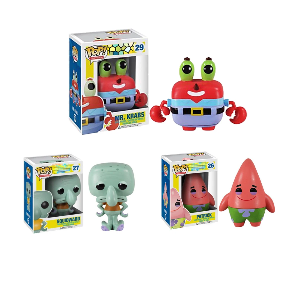 Funko pop! Новая модель SQUIDWARD Патрик мистер крабс ПВХ Коллекционная Фигурка Игрушки
