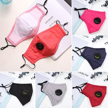 

Reusable Face Mask PM2.5 Filter Face Mask Washable Mouth Cover With Breathing Valve Anti Dust Activated Carbon Filter Respirator