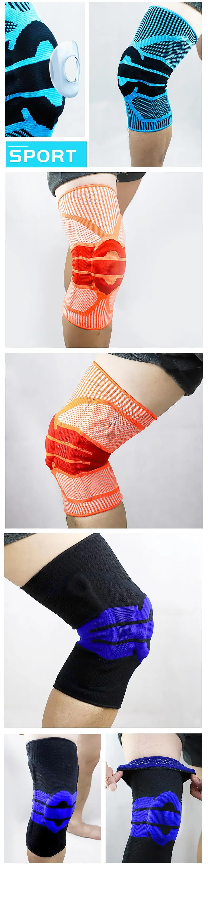 Эластичные Наколенники Brace для поддержки колена, Регулируемые Наколенники для баскетбола, волейбола, безопасности, защитный ремень, наколенники
